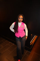 Pink Vest w/Pearl-Button