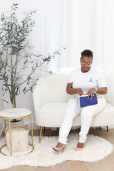 Embossed Dove Wristlet