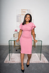 Classic Pink Midi Dress