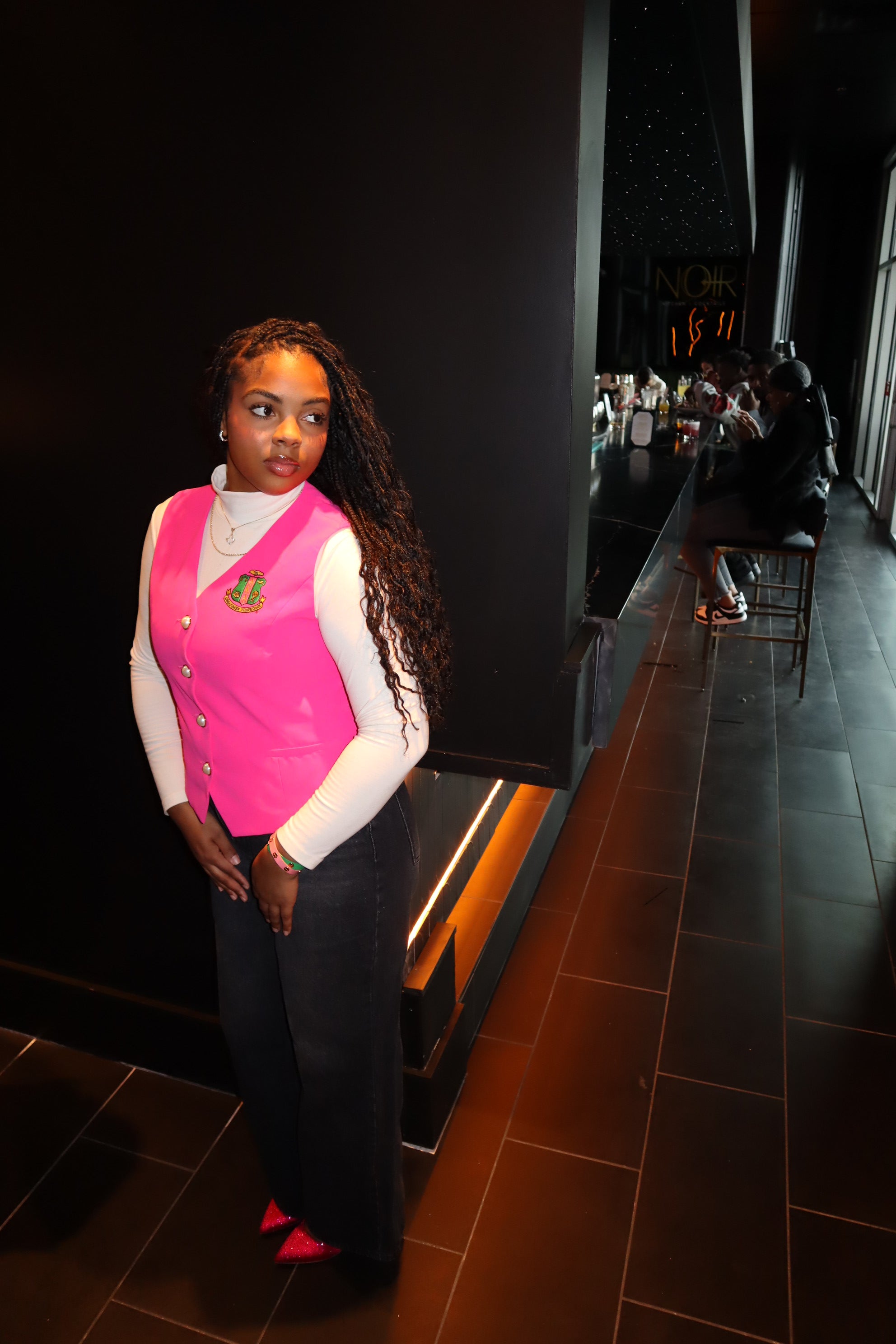 Pink Vest w/Pearl-Button