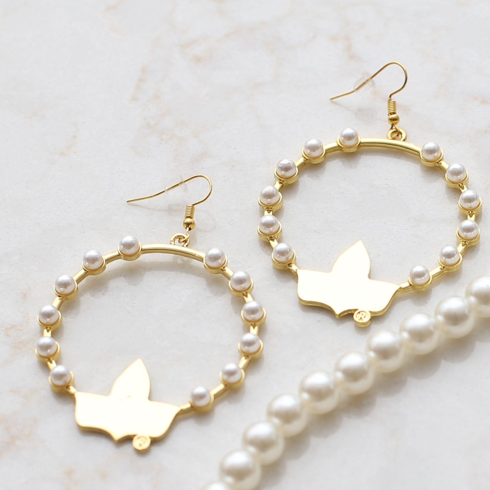 Pearl Ivy Gold Earrings